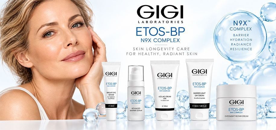 GIGI ETOS BP skincare collection featuring advanced serums and creams