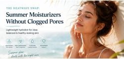 Healthy glowing skin with lightweight summer moisturizer for hot weather