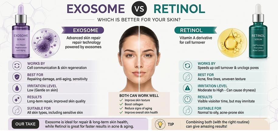 Exosomes vs Retinol